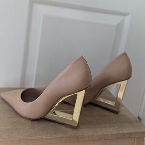 Schutz Gold Wedge Heel